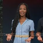 Zuri’s denim belted shirtdress on Access Hollywood
