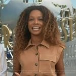 Zuri’s belted romper on Access Hollywood