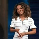 Zuri's white striped knit polo dress on Access Hollywood