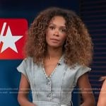 Zuri’s belted denim mini dress on Access Hollywood