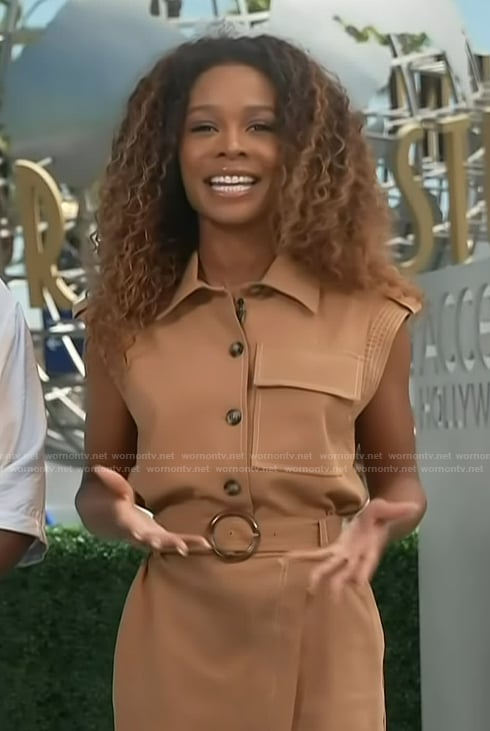 Zuri's belted romper on Access Hollywood