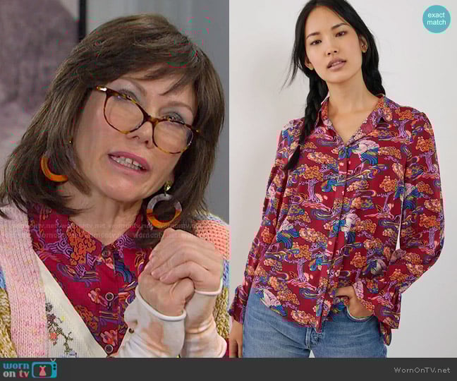 Maeve Darla Button Down Shirt worn by Susan Banks (Stacy Haiduk) on Days of our Lives