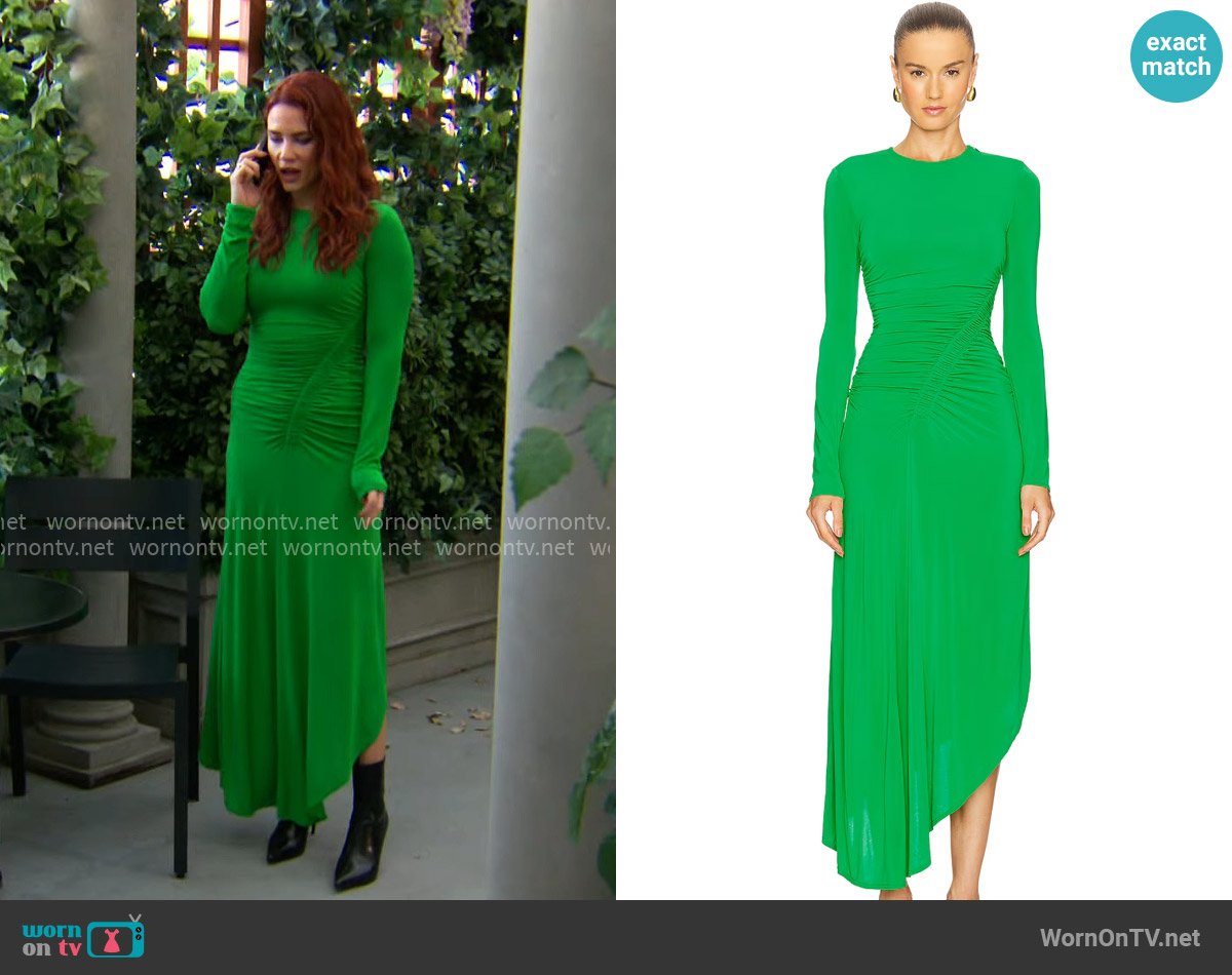 A.L.C. Adeline Dress in Fern worn by Sally Spectra (Courtney Hope) on The Young and the Restless