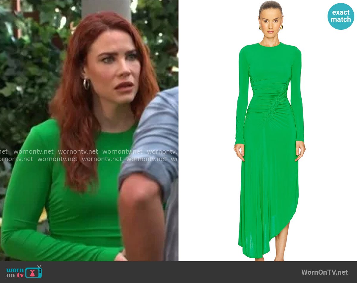 A.L.C. Adeline Dress in Fern worn by Sally Spectra (Courtney Hope) on The Young and the Restless