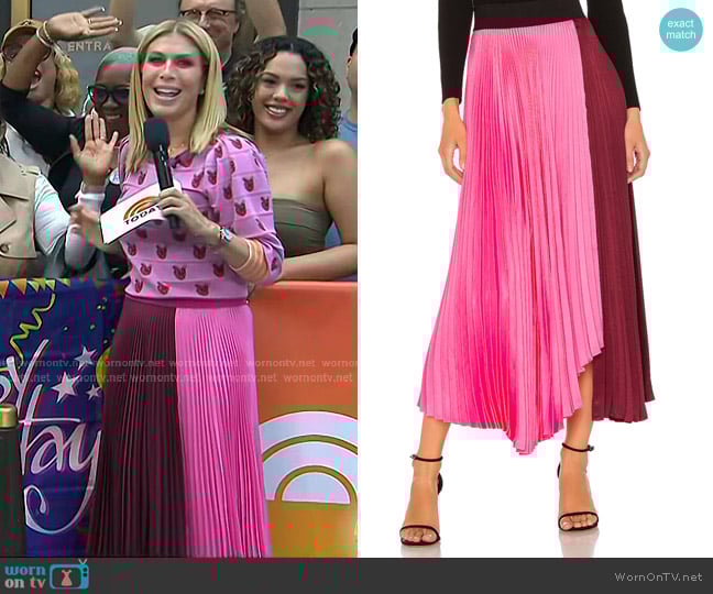 A.L.C. Grainger Asymmetrical Pleated Midi Skirt worn by Jill Martin on Today