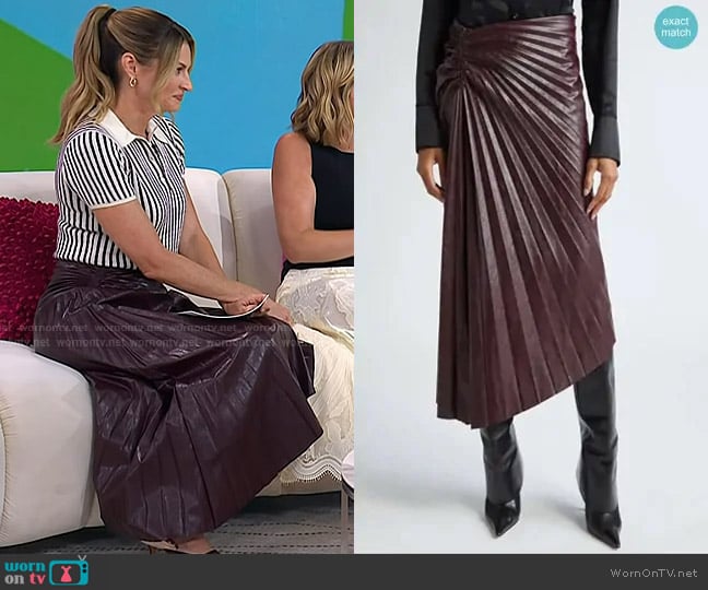 A.L.C. Tracy Skirt in Cordovan worn by Erin Andrews on Today