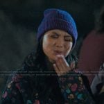 Olivia’s floral padded jacket and beanie on My Life with the Walter Boys