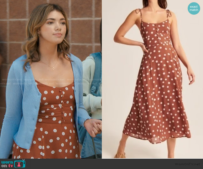 Abercrombie and Fitch Polka Dot Maxi Dress worn by Erin (Alisha Newton) on My Life with the Walter Boys
