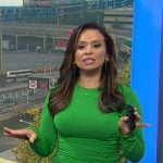 Adelle’s green ruched front dress on Today