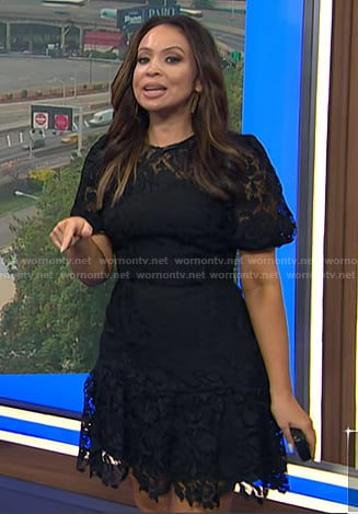 Adelle’s black lace dress on Today