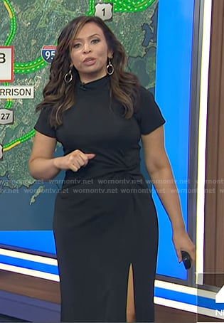 Adelle’s black slit dress on Today