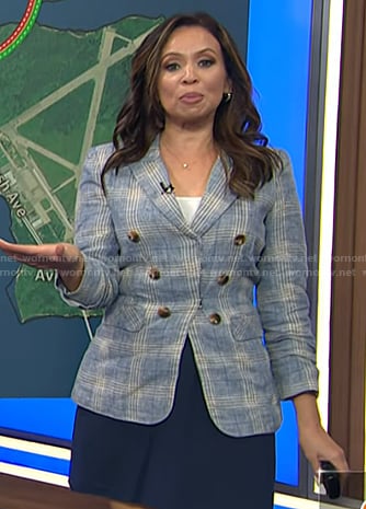 Adelle's blue plaid blazer on Today