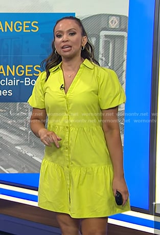 Adelle’s neon yellow shirtdress on Today