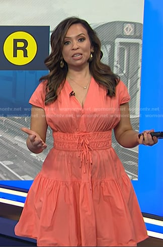 Adelle’s pink tie waist mini dress on Today