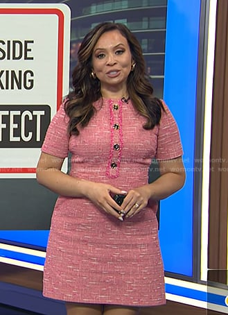 Adelle’s pink tweed dress on Today