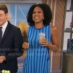Adriana Diaz’s blue striped tunic top and pants set on CBS Mornings