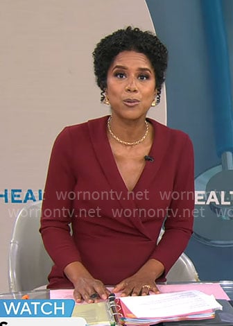 Adriana Diaz's burgundy dress on CBS Mornings