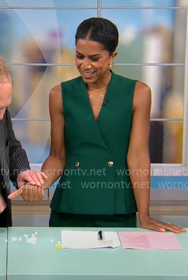 Adriana Diaz's green vest on CBS Mornings