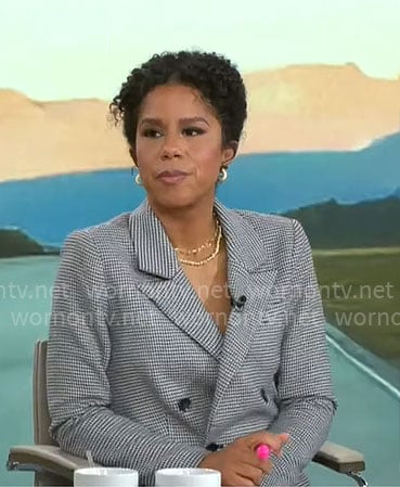 Adriana Diaz's houndstooth blazer on CBS Mornings