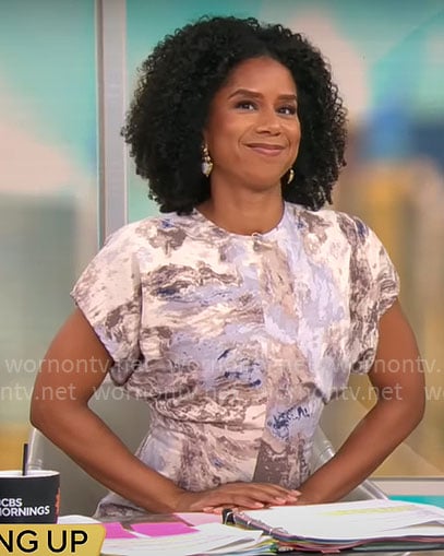 Adriana Diaz’s printed dress on CBS Mornings