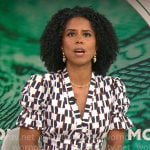 Adriana Diaz’s printed v-neck dress on CBS Mornings