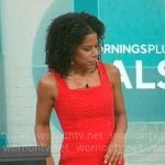 Adriana Diaz’s red tweed mini dress on CBS Mornings