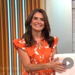 Adriane Kiss’ orange floral jumpsuit on CBS Mornings