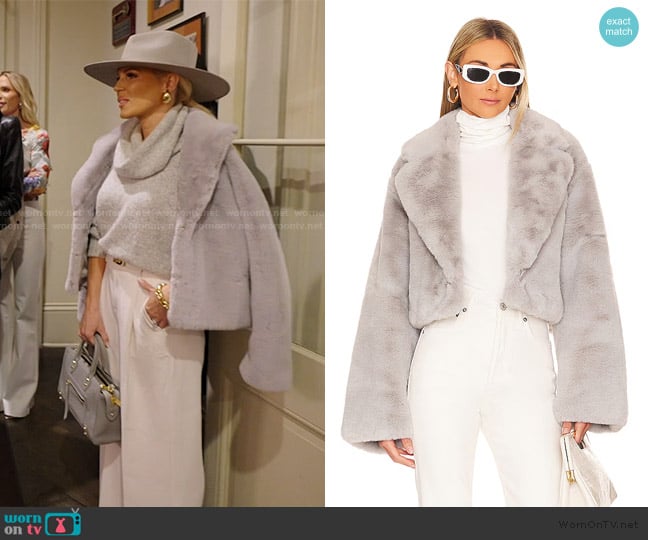 Adrienne Landou Faux Fox Jacket worn by Gretchen Rossi on The Real Housewives of Orange County