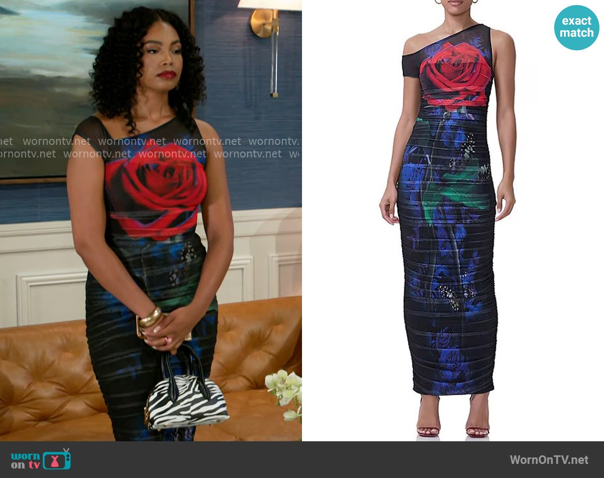 AFRM Biona Dress in Realism Rose worn by Chelsea Hamilton (RhonniRose Mantilla) on Beyond the Gates