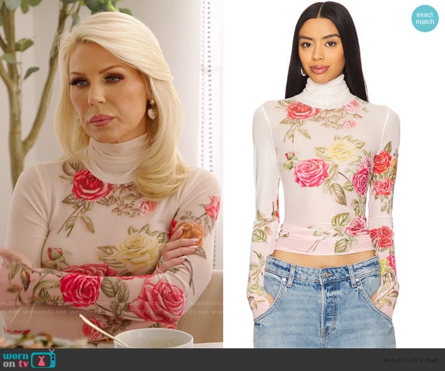 AFRM Zadie Mesh Top worn by Gretchen Rossi on The Real Housewives of Orange County