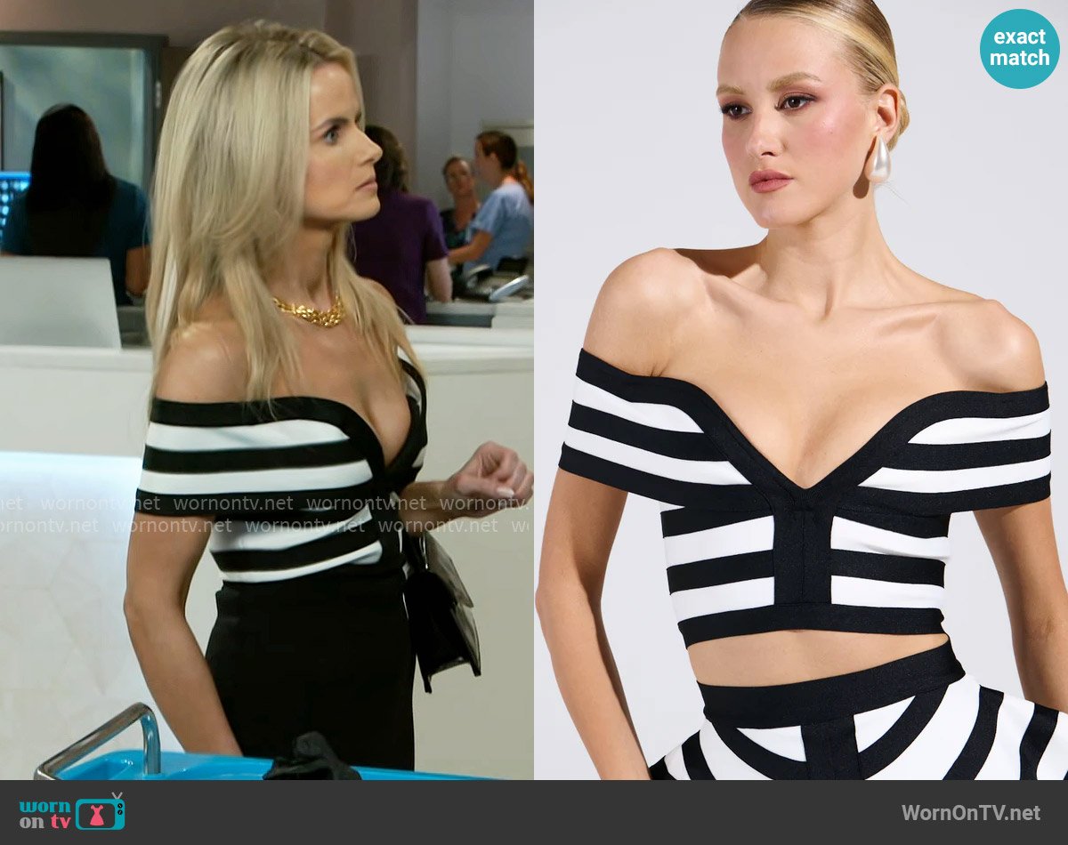 Akira Waiting For You Stripe Blouse worn by Vanessa McBride (Lauren Buglioli) on Beyond the Gates