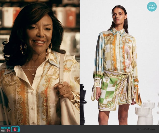 Alemais Checkmate Silk Mini Dress worn by Alicia (Lynn Whitfield) on The Chi