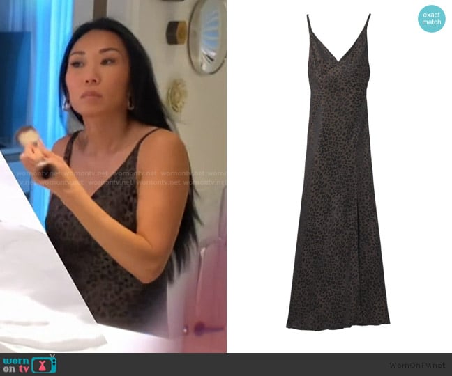 Alexander McQueen Leopard Jacquard Dress worn by Katie Ginella on The Real Housewives of Orange County