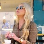Alexia’s brown monogram shirt and pants on The Real Housewives of Miami