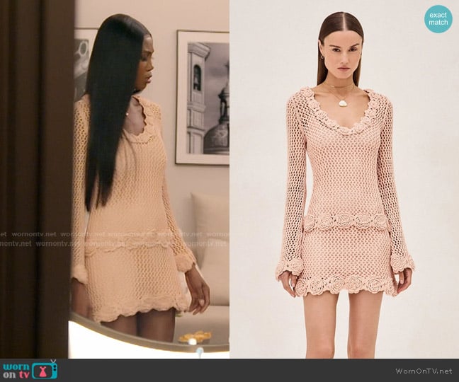 Alexis Kitsa Dress in Blush worn by Kiki Barth (Kiki Barth) on The Real Housewives of Miami