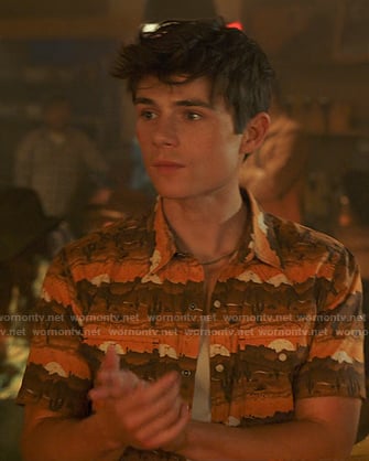 Alex's brown printed shirt on My Life with the Walter Boys