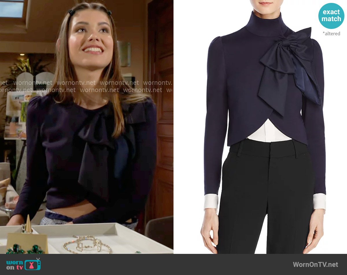 Alice + Olivia Addison Jacket worn by Electra Forrester (Laneya Grace) on The Bold and the Beautiful