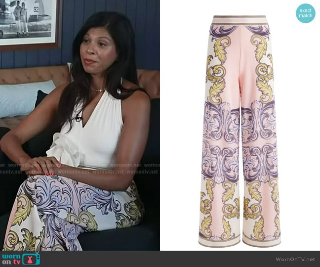 Alice + Olivia Athena Wide-leg Pants in day dreamer worn by Michelle Cordeiro Grant on Today
