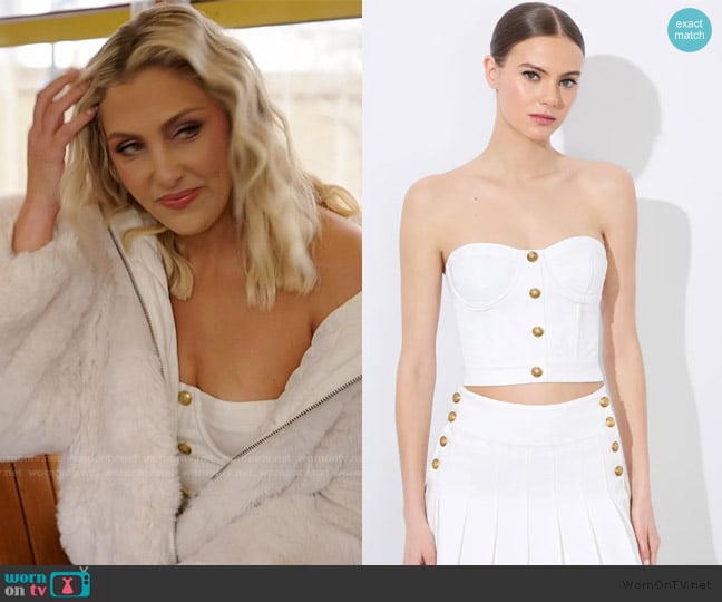 Alice + Olivia Hensley Bustier worn by Gina Kirschenheiter on The Real Housewives of Orange County