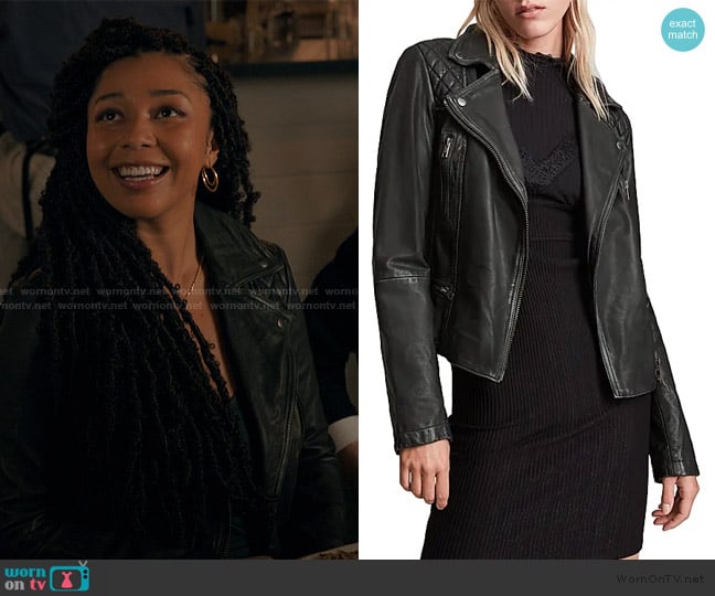 All Saints Cargo Leather Jacket worn by Haley Young (Zoë Soul) on My Life with the Walter Boys