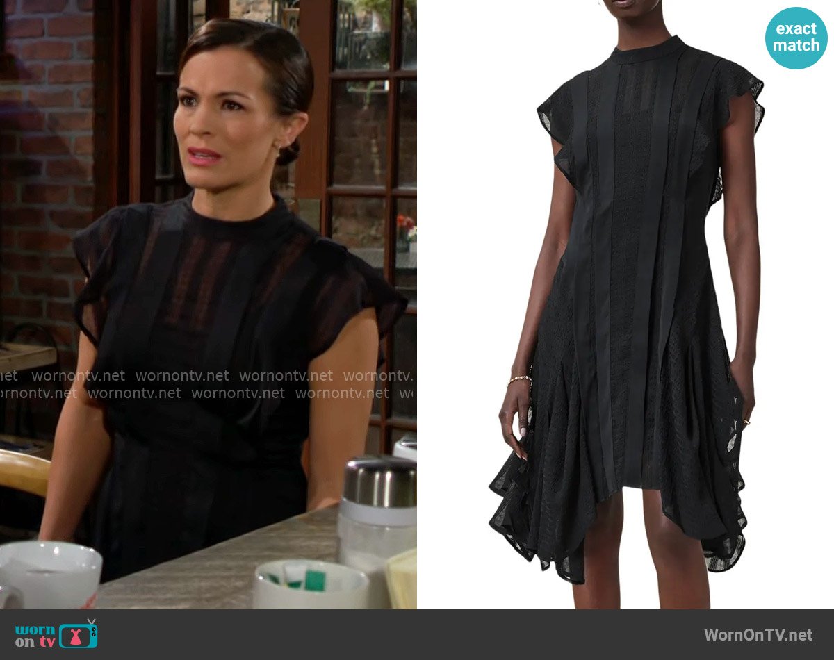 All Saints Fleur Texture Dress worn by Chelsea Lawson (Melissa Claire Egan) on The Young and the Restless
