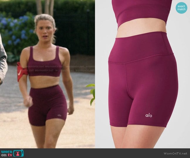 Alo Airlift Energy Short in Wild Berry worn by Taylor Jewel (Rain Spencer) on The Summer I Turned Pretty