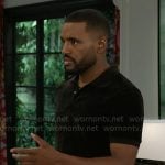 Andre’s black velvet polo shirt on Beyond the Gates