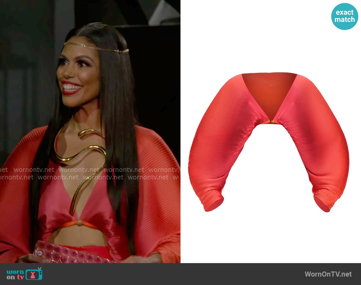 Andrea Iyamah Balu Plissé Crop Top worn by Dani Dupree (Karla Mosley) on Beyond the Gates