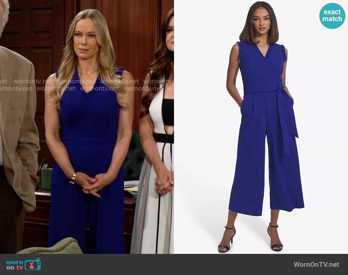 Andrew Marc Ruffle Jumpsuit worn by Donna Logan (Jennifer Gareis) on The Bold and the Beautiful