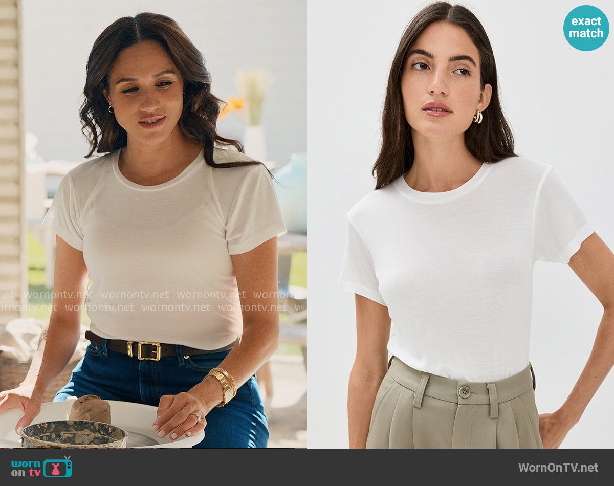 Anine Bing Amani T-shirt worn by Meghan Markle on With Love Meghan