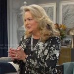 Anna’s black floral jacket on Days of our Lives