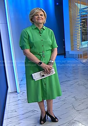 Anne Thompson’s green belted shirtdress on Today