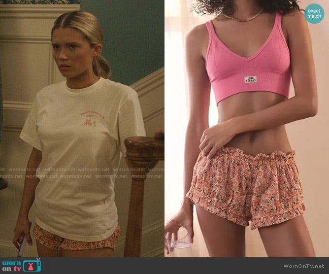 Anthropologie Bloomer Pajama Shorts worn by Taylor Jewel (Rain Spencer) on The Summer I Turned Pretty