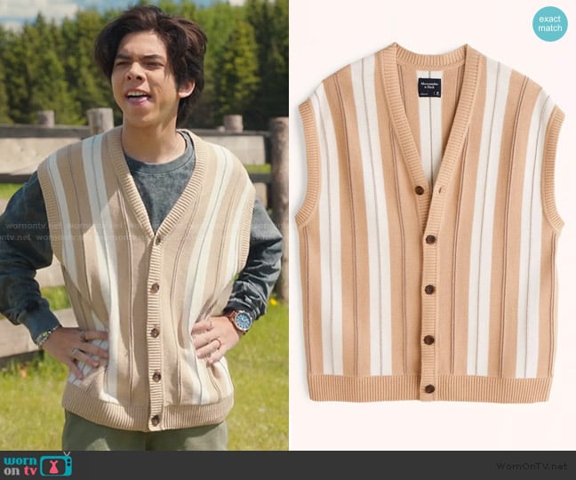 Anthropologie Striped Vest worn by Lee (Myles Vincent Perez) on My Life with the Walter Boys